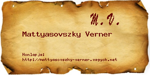 Mattyasovszky Verner névjegykártya